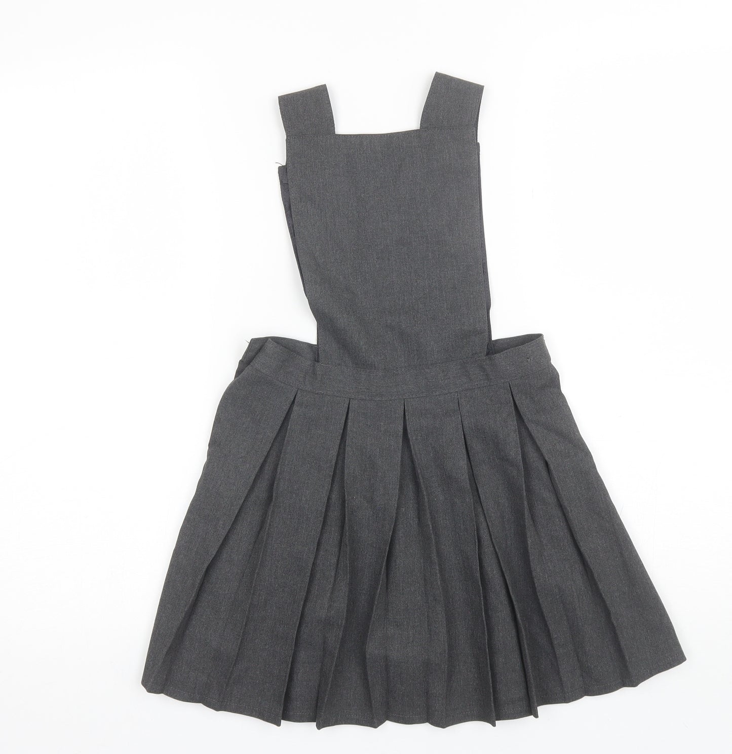 Marks and Spencer Girls Grey  Polyester Shift  Size 5-6 Years  Square Neck  - School