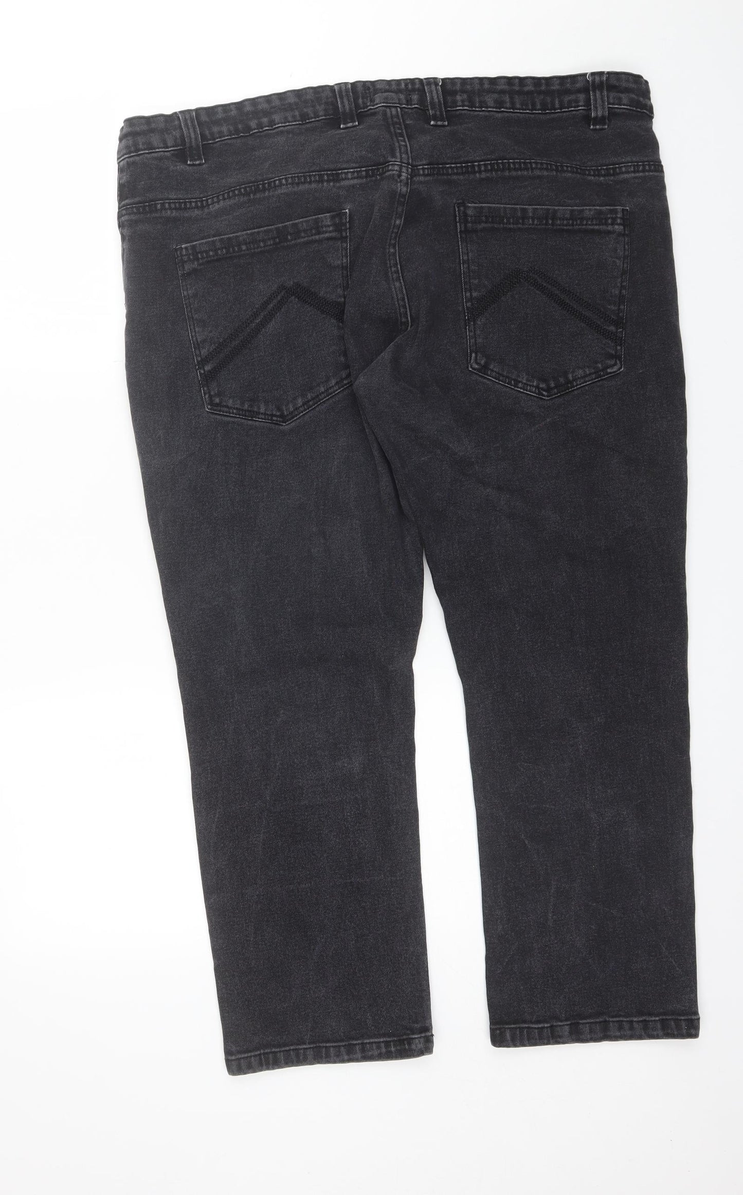 Union Blues Mens Black  Cotton Straight Jeans Size 44 L27 in Regular