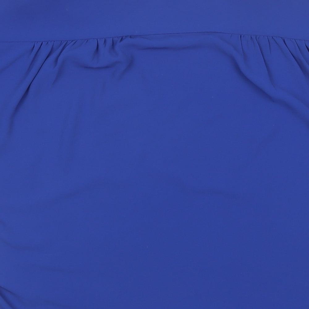 Oasis Womens Blue  Polyester Basic Blouse Size 10 Round Neck