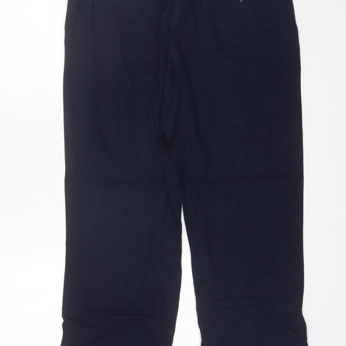 Debenhams Womens Blue  Viscose Trousers  Size 14 L27 in Regular