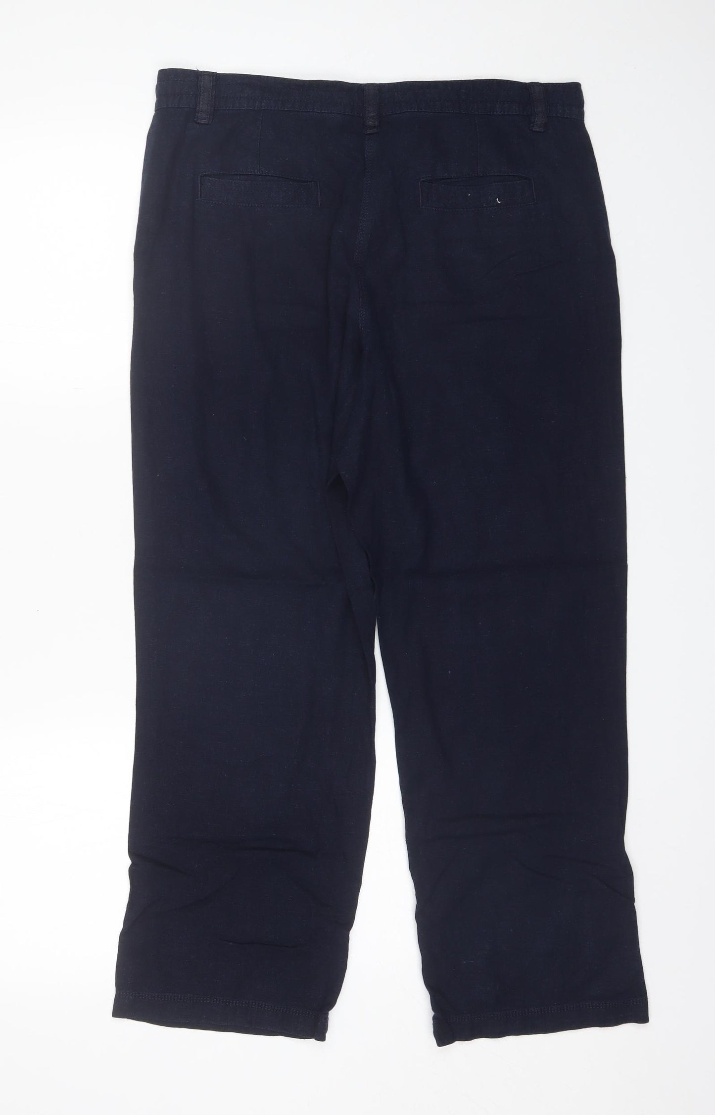 Debenhams Womens Blue  Viscose Trousers  Size 14 L27 in Regular