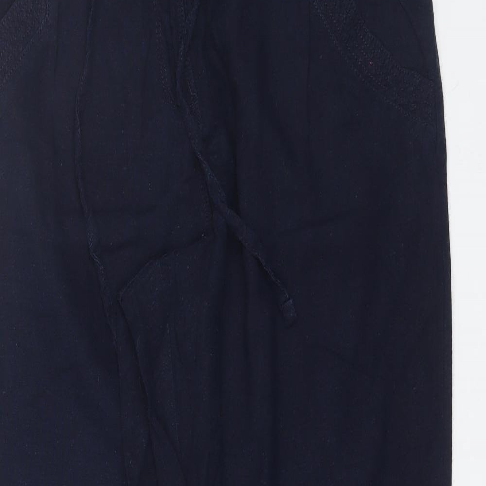 Debenhams Womens Blue  Viscose Trousers  Size 14 L27 in Regular