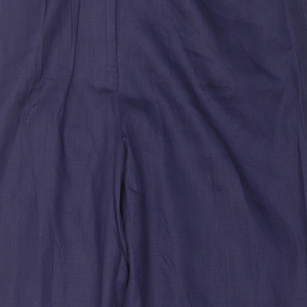 Elvie Womens Blue  Linen Trousers  Size 18 L30 in Regular