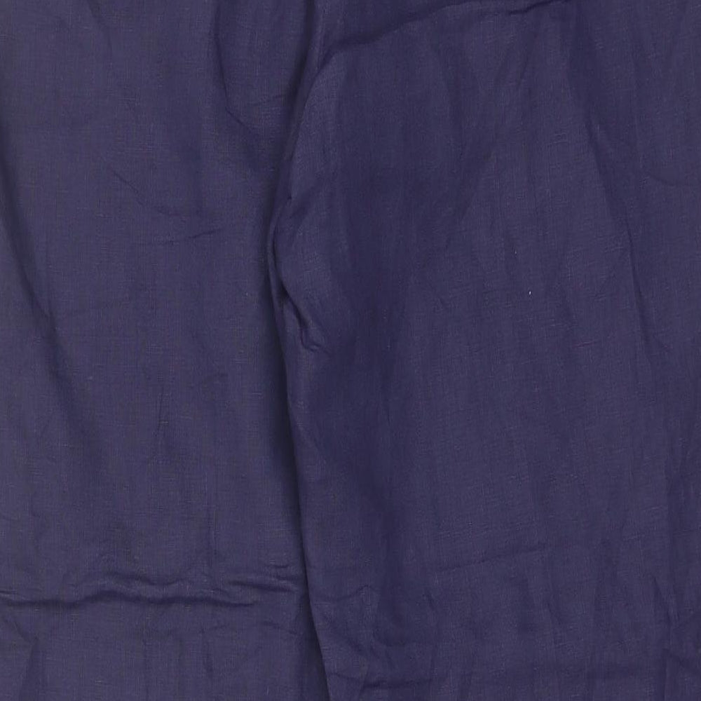 Elvie Womens Blue  Linen Trousers  Size 18 L30 in Regular
