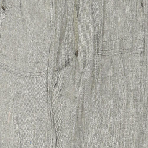 Nutmeg Womens Green  Linen Trousers  Size 14 L27 in Regular