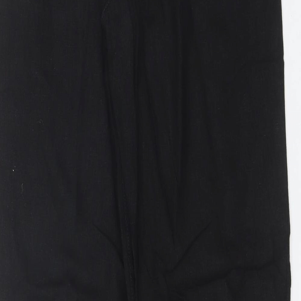 NEXT Womens Black  Linen Trousers  Size 8 L30 in Regular