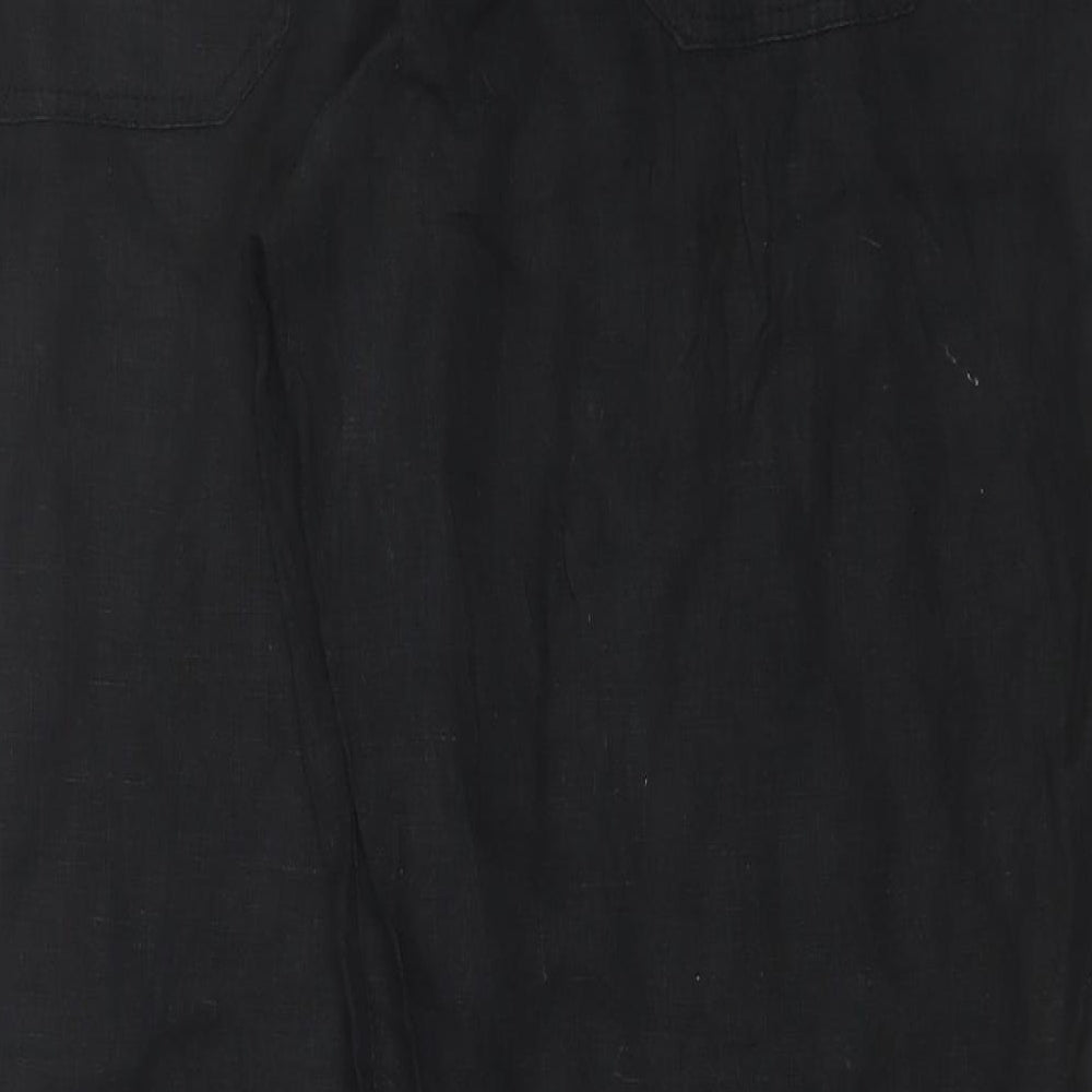 Denim Co Womens Black  Linen Trousers  Size 16 L29 in Regular