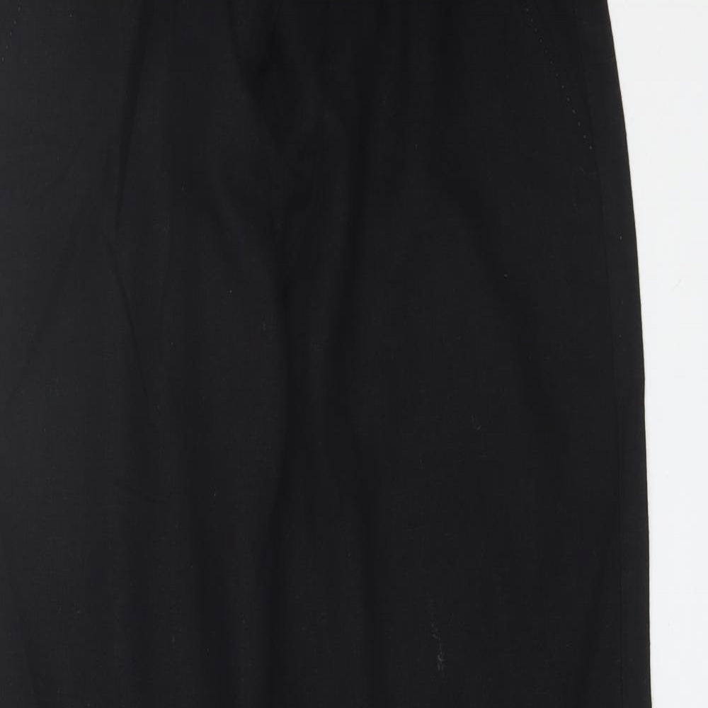 Marks and Spencer Womens Black  Linen Trousers  Size 12 L31 in Regular