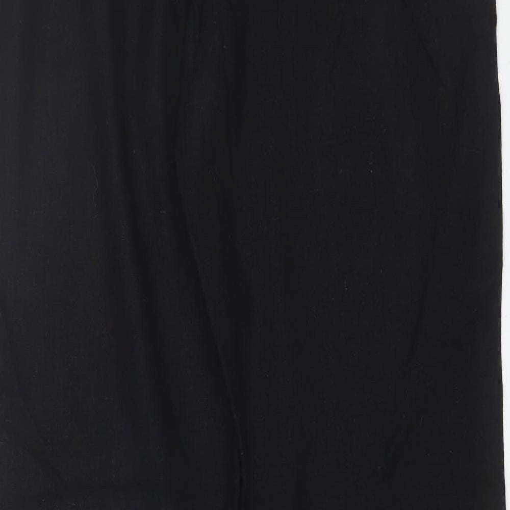 Marks and Spencer Womens Black  Linen Trousers  Size 12 L31 in Regular