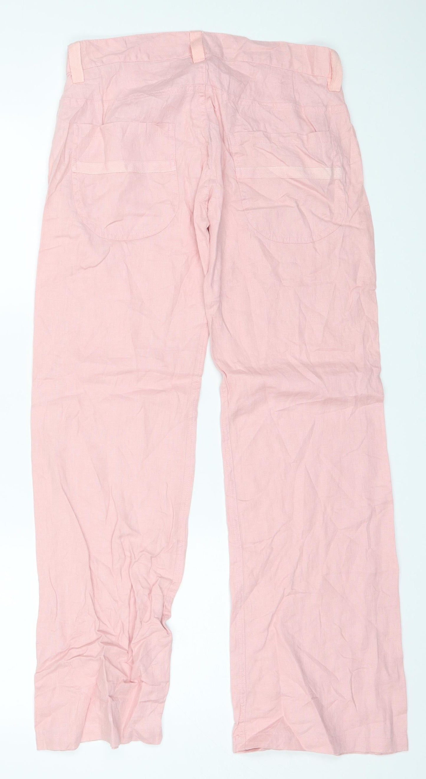 Park Bravo Womens Pink  Linen Trousers  Size 8 L30 in Regular