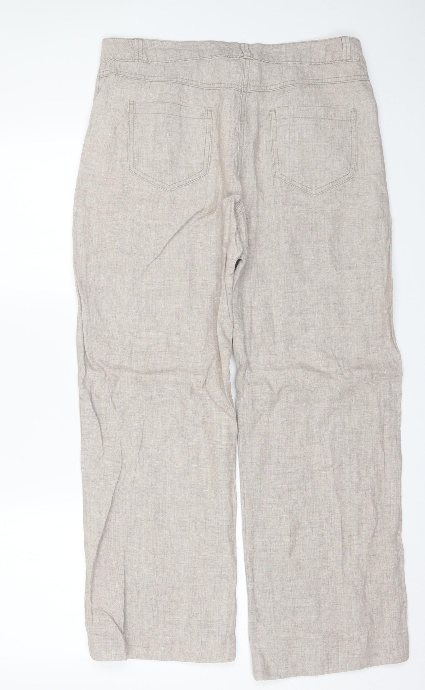 George Womens Beige  Linen Trousers  Size 12 L28 in Regular