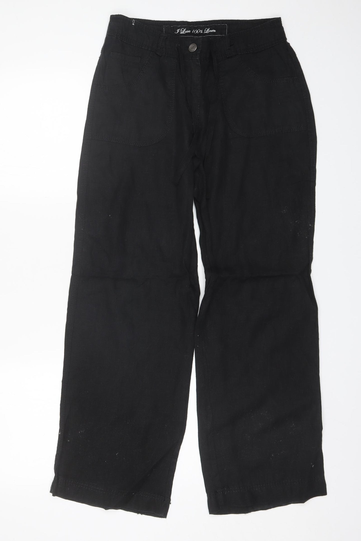 Denim co Womens Black  Linen Trousers  Size 8 L31 in Regular