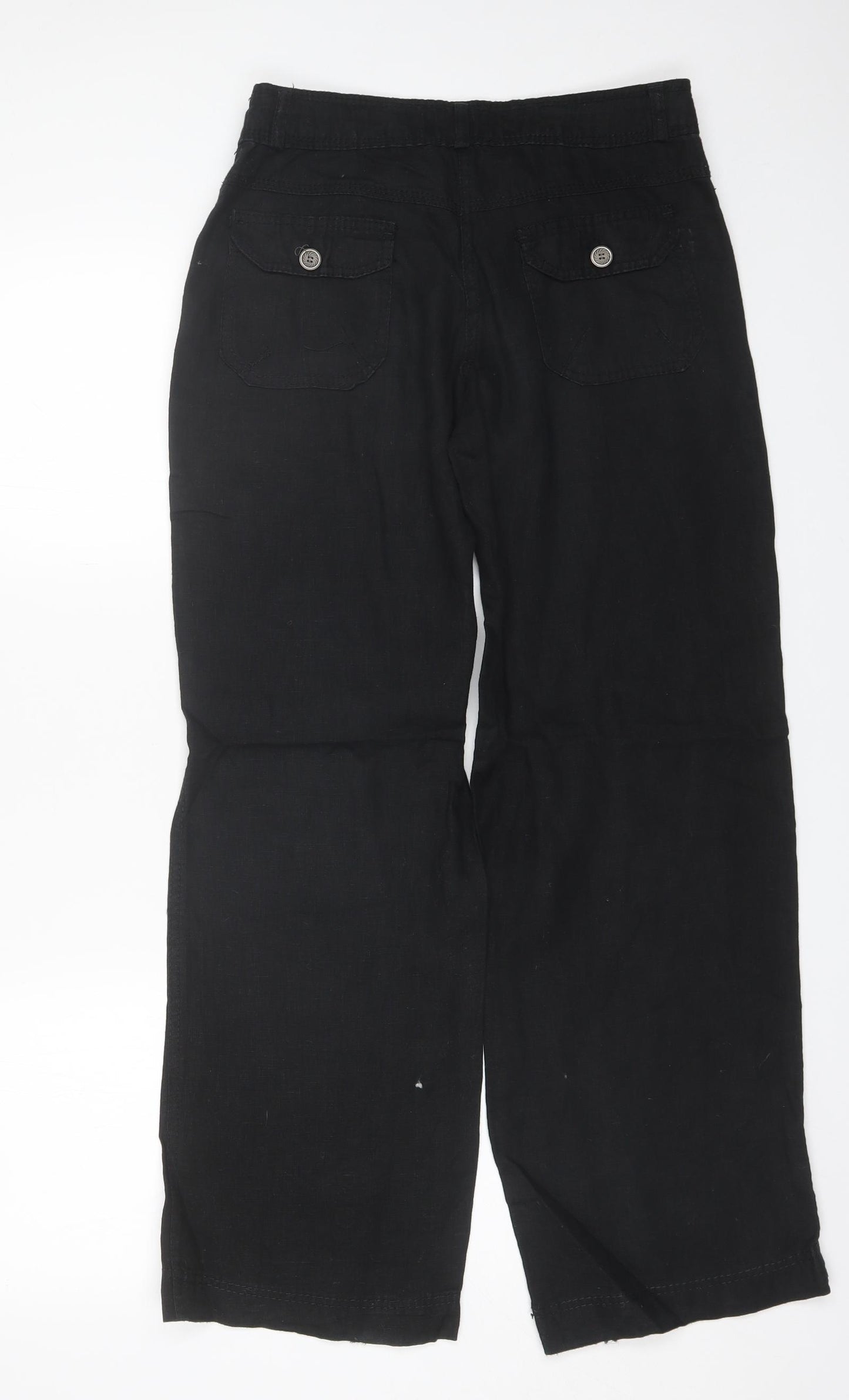 Denim co Womens Black  Linen Trousers  Size 8 L31 in Regular