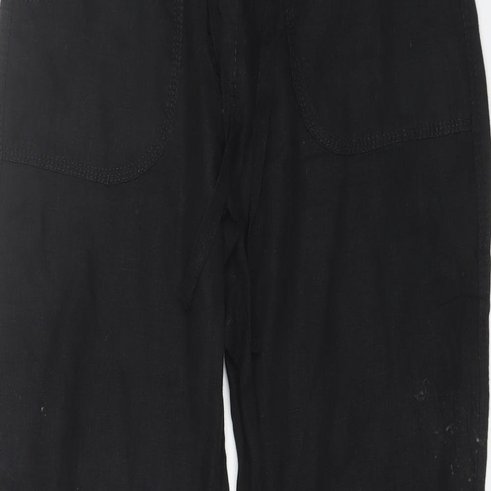 Denim co Womens Black  Linen Trousers  Size 8 L31 in Regular