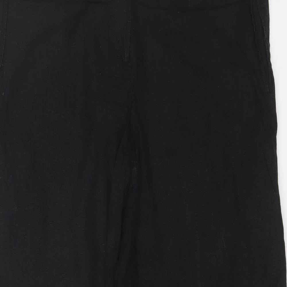 New Look Womens Black  Linen Trousers  Size 16 L29 in Regular