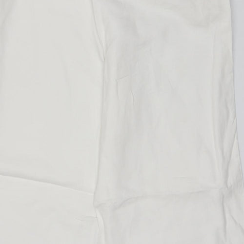 Marks and Spencer Womens White  Cotton Trousers  Size 18 L27 in Regular  - Short length