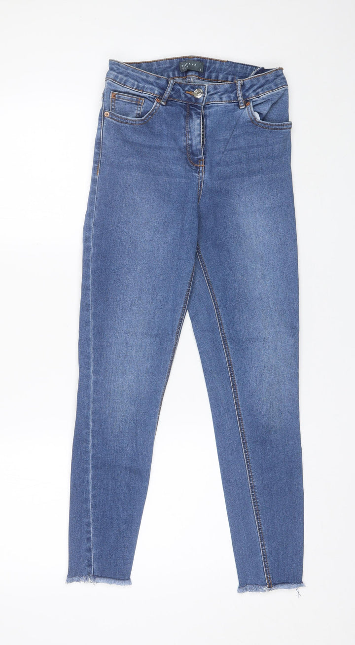 Papaya Womens Blue Cotton Skinny Jeans Size 8 L24 in Regular