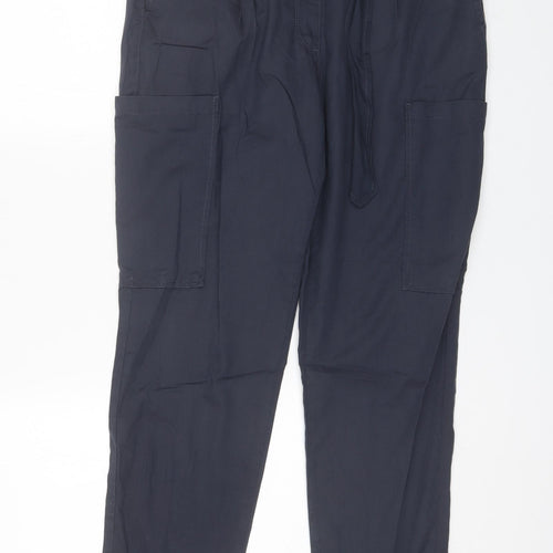 Preworn Womens Blue  Cotton Blend Trousers  Size 32 in L28 in Regular