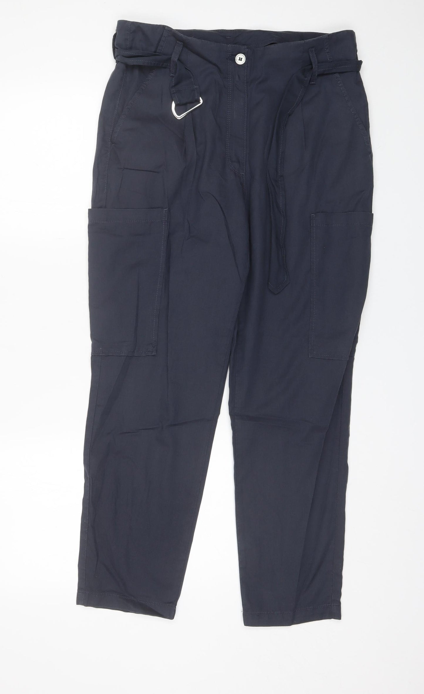 Preworn Womens Blue  Cotton Blend Trousers  Size 32 in L28 in Regular