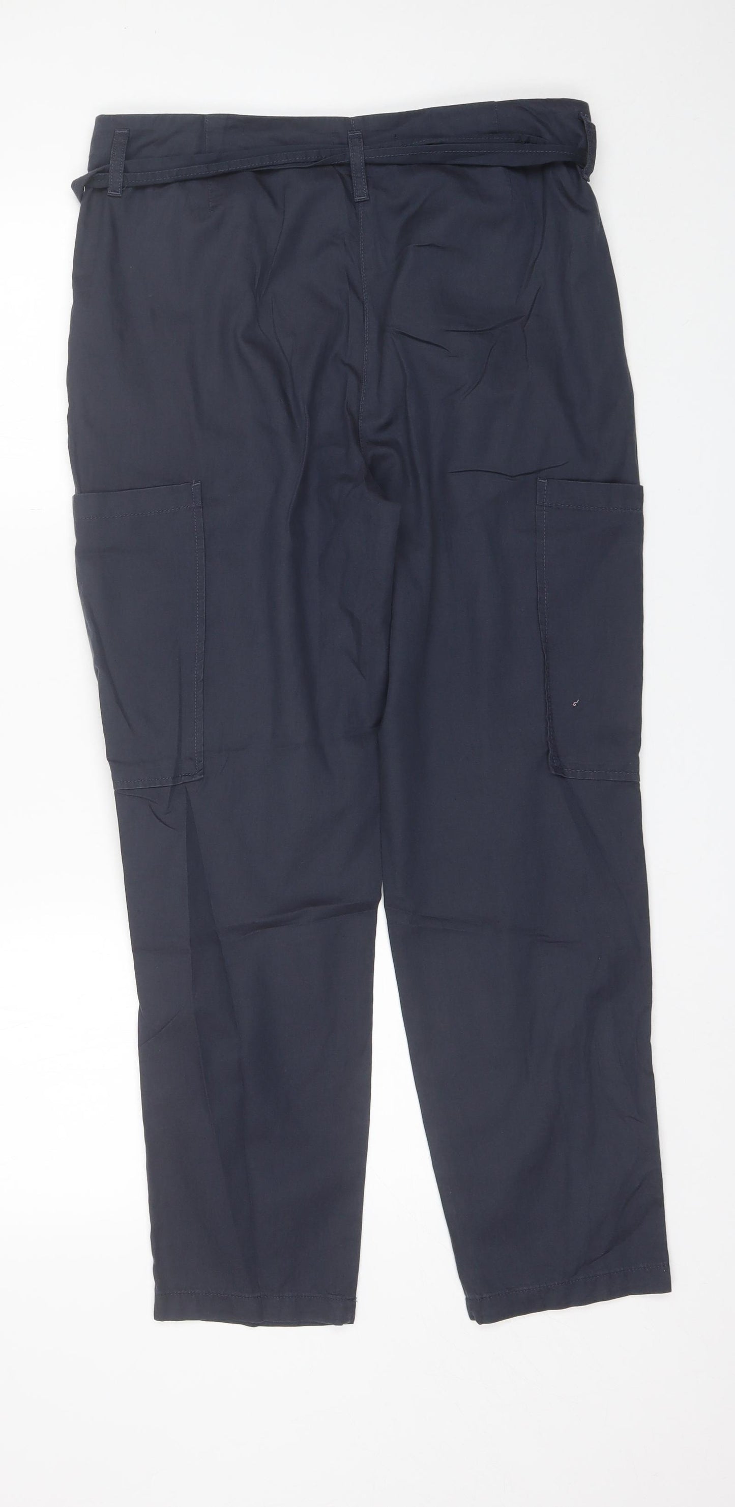 Preworn Womens Blue  Cotton Blend Trousers  Size 32 in L28 in Regular