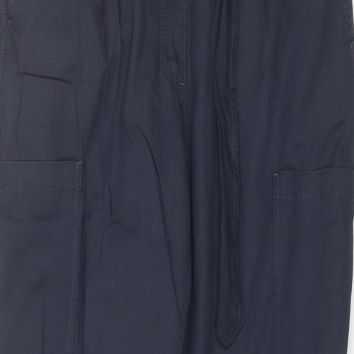 Preworn Womens Blue  Cotton Blend Trousers  Size 32 in L28 in Regular