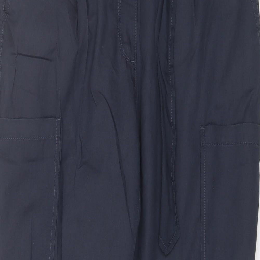 Preworn Womens Blue  Cotton Blend Trousers  Size 32 in L28 in Regular
