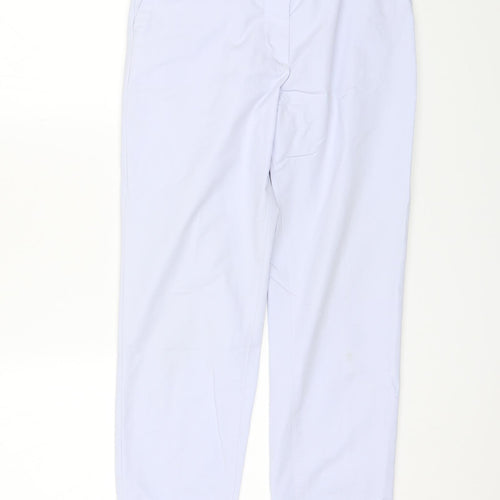 Marks and Spencer Womens Blue  Cotton Trousers  Size 8 L25 in Regular