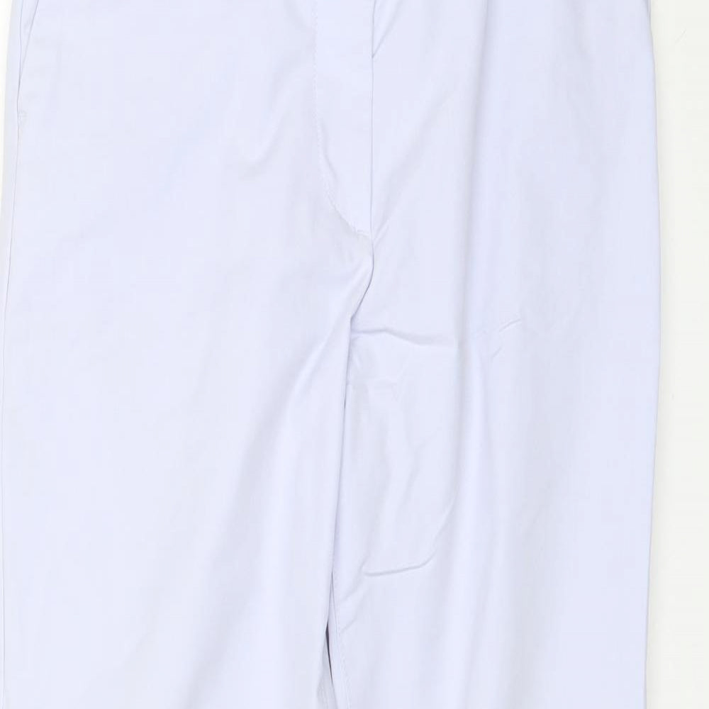 Marks and Spencer Womens Blue  Cotton Trousers  Size 8 L25 in Regular