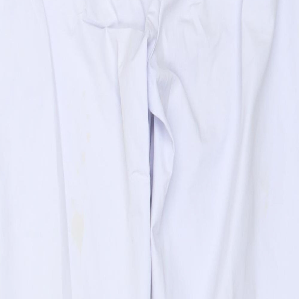Marks and Spencer Womens Blue  Cotton Trousers  Size 8 L25 in Regular