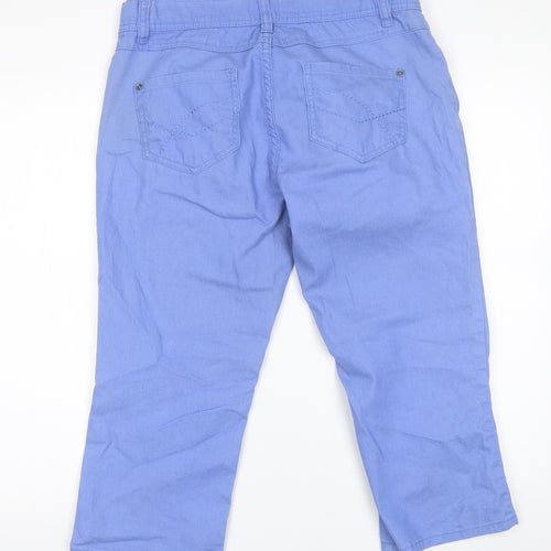 Marks and Spencer Womens Blue  Cotton Cropped Jeans Size 12 L20 in Regular