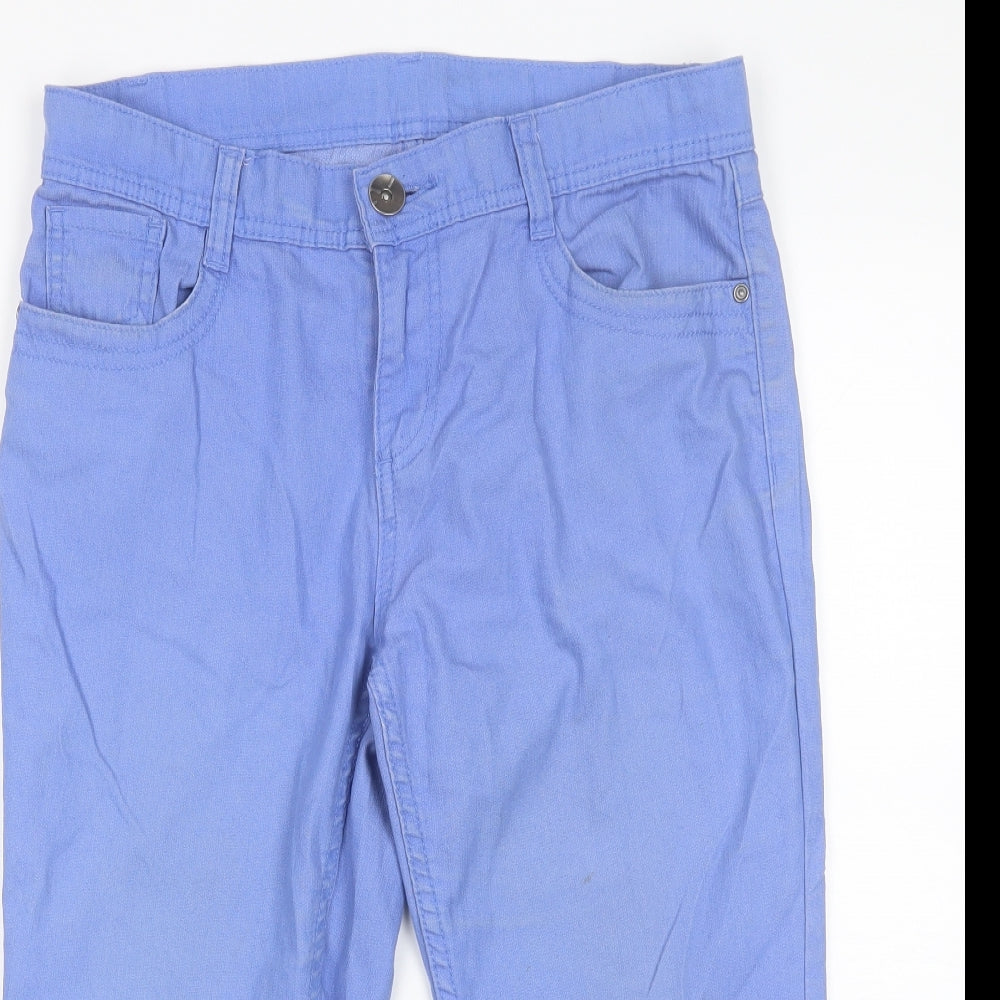 Marks and Spencer Womens Blue  Cotton Cropped Jeans Size 12 L20 in Regular