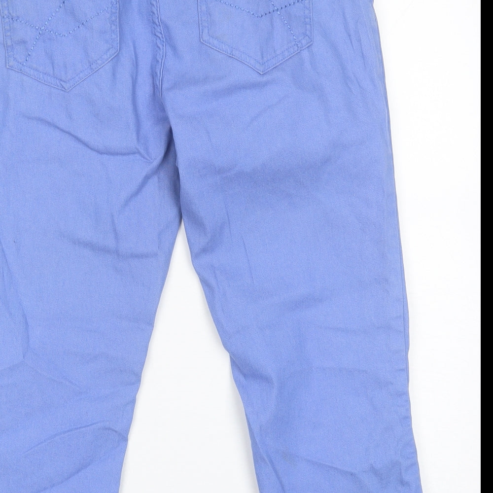 Marks and Spencer Womens Blue  Cotton Cropped Jeans Size 12 L20 in Regular