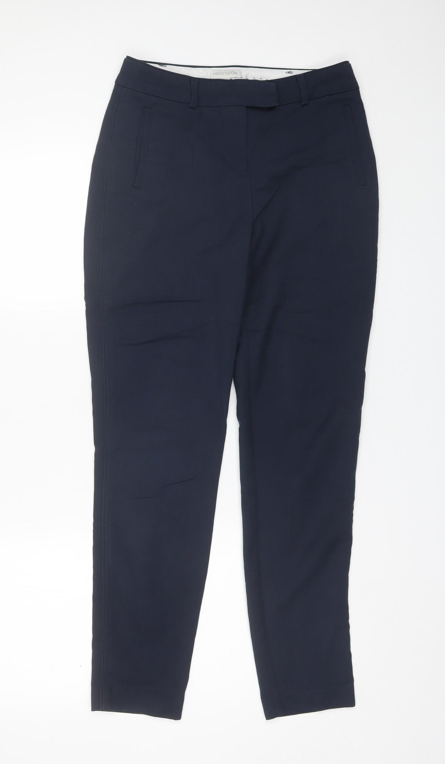 Monsoon Womens Blue  Cotton Capri Trousers Size 8 L28 in Regular