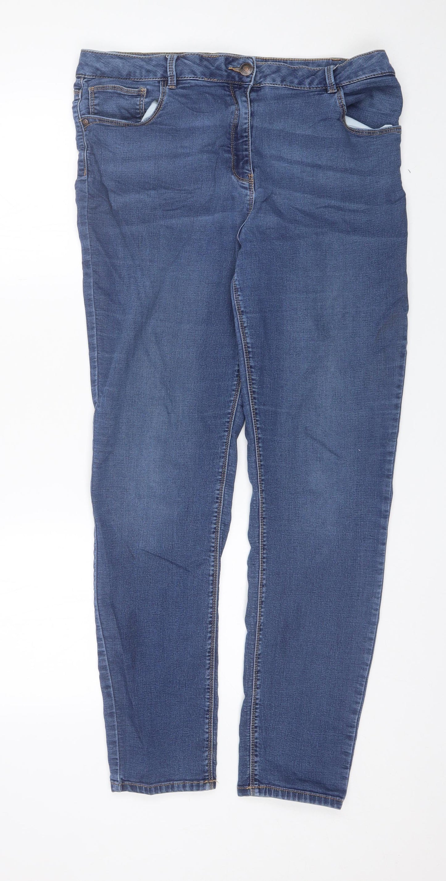 Matalan Womens Blue  Cotton Skinny Jeans Size 16 L28 in Regular