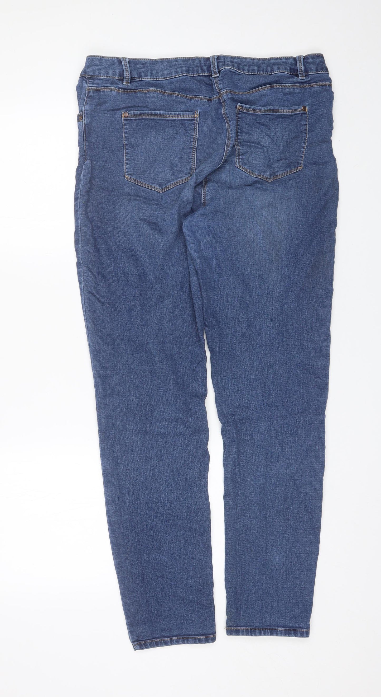 Matalan Womens Blue  Cotton Skinny Jeans Size 16 L28 in Regular