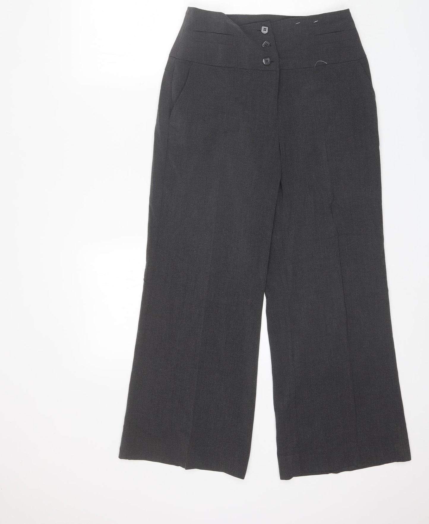 F&F Womens Grey  Polyester Dress Pants Trousers Size 10 L23 in Regular  - Short length