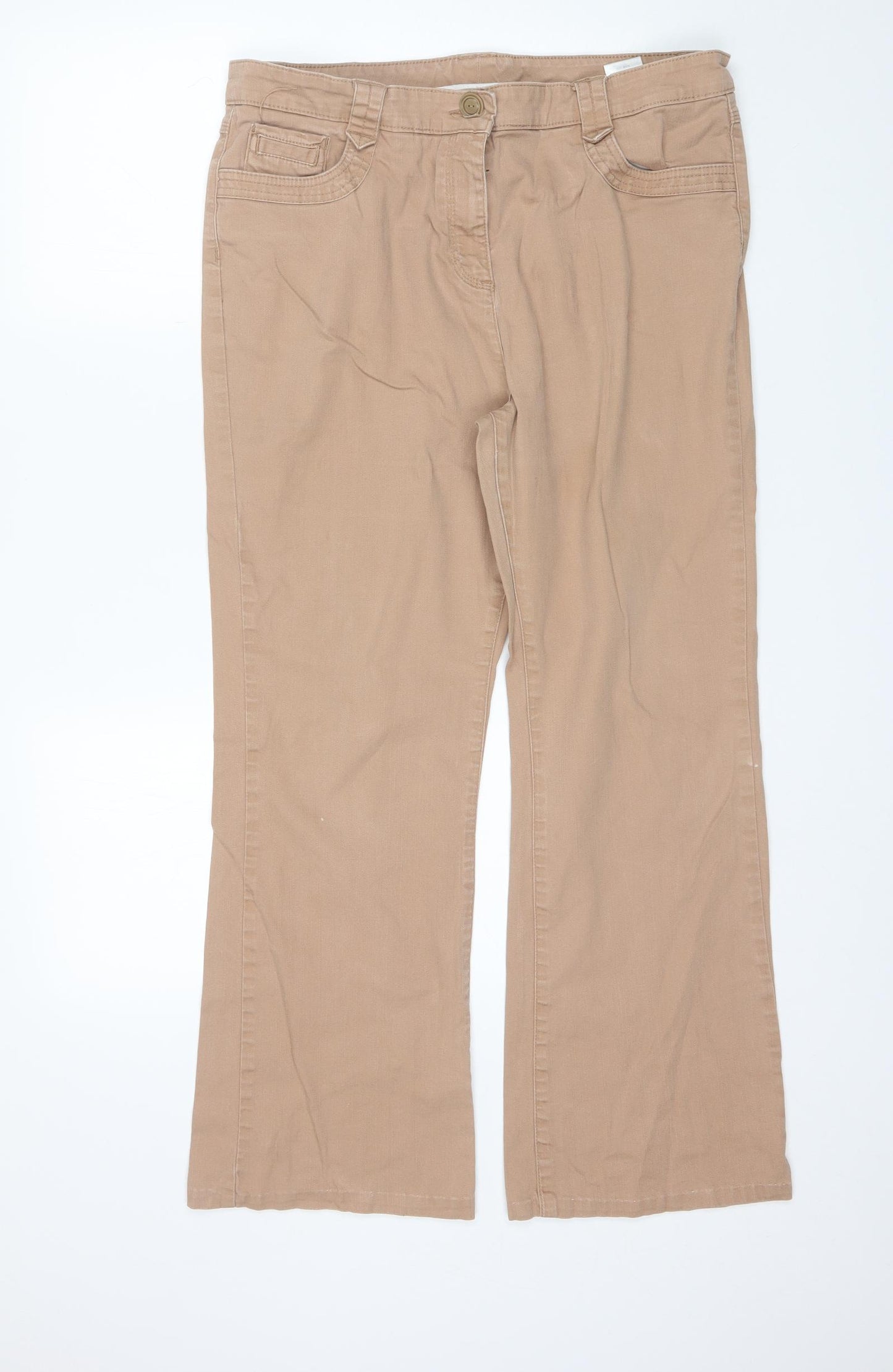 Matalan Womens Brown  Cotton Straight Jeans Size 16 L28 in Regular