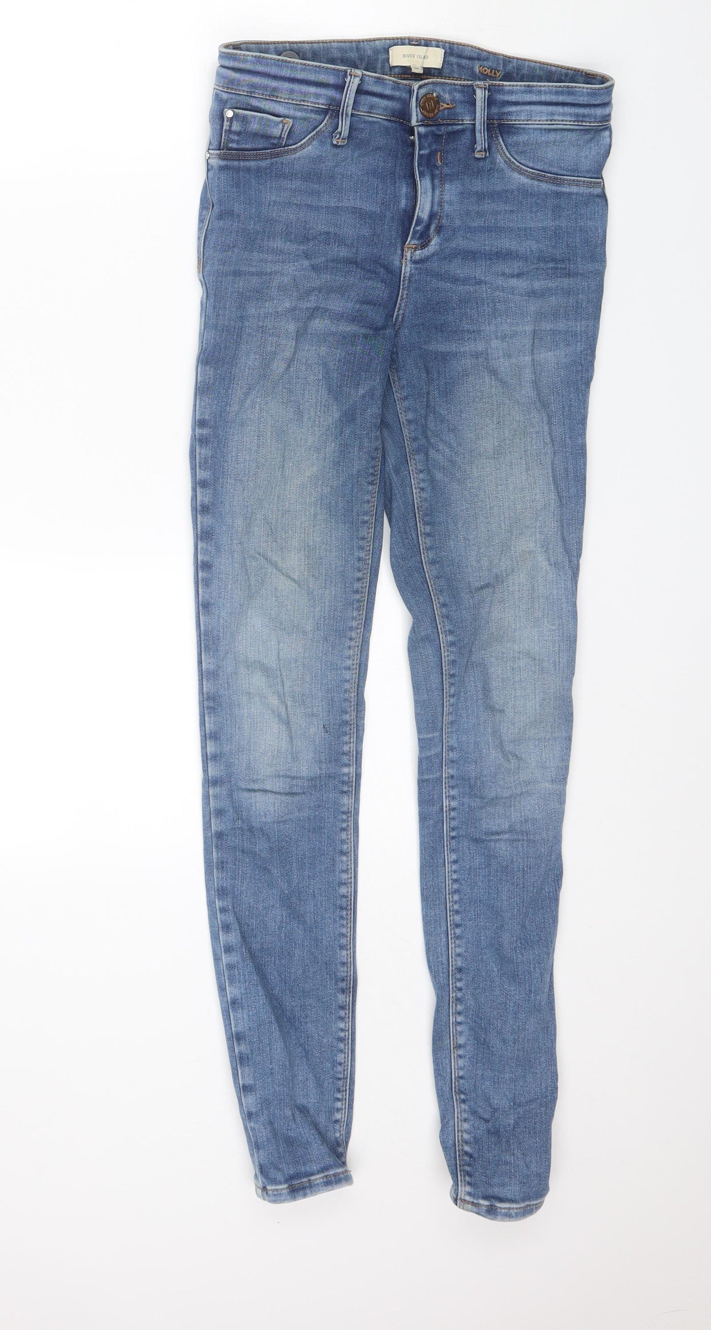 River Island Womens Blue  Cotton Skinny Jeans Size 10 L28 in Regular