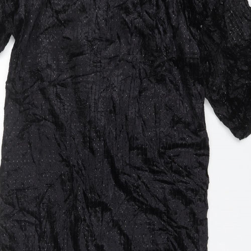 MNG Womens Black V-Neck  Polyester Cardigan Jumper One Size