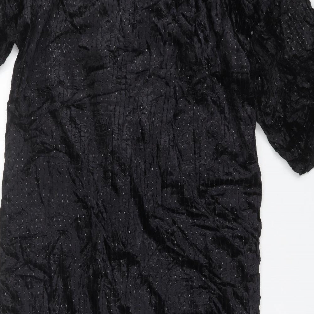 MNG Womens Black V-Neck  Polyester Cardigan Jumper One Size