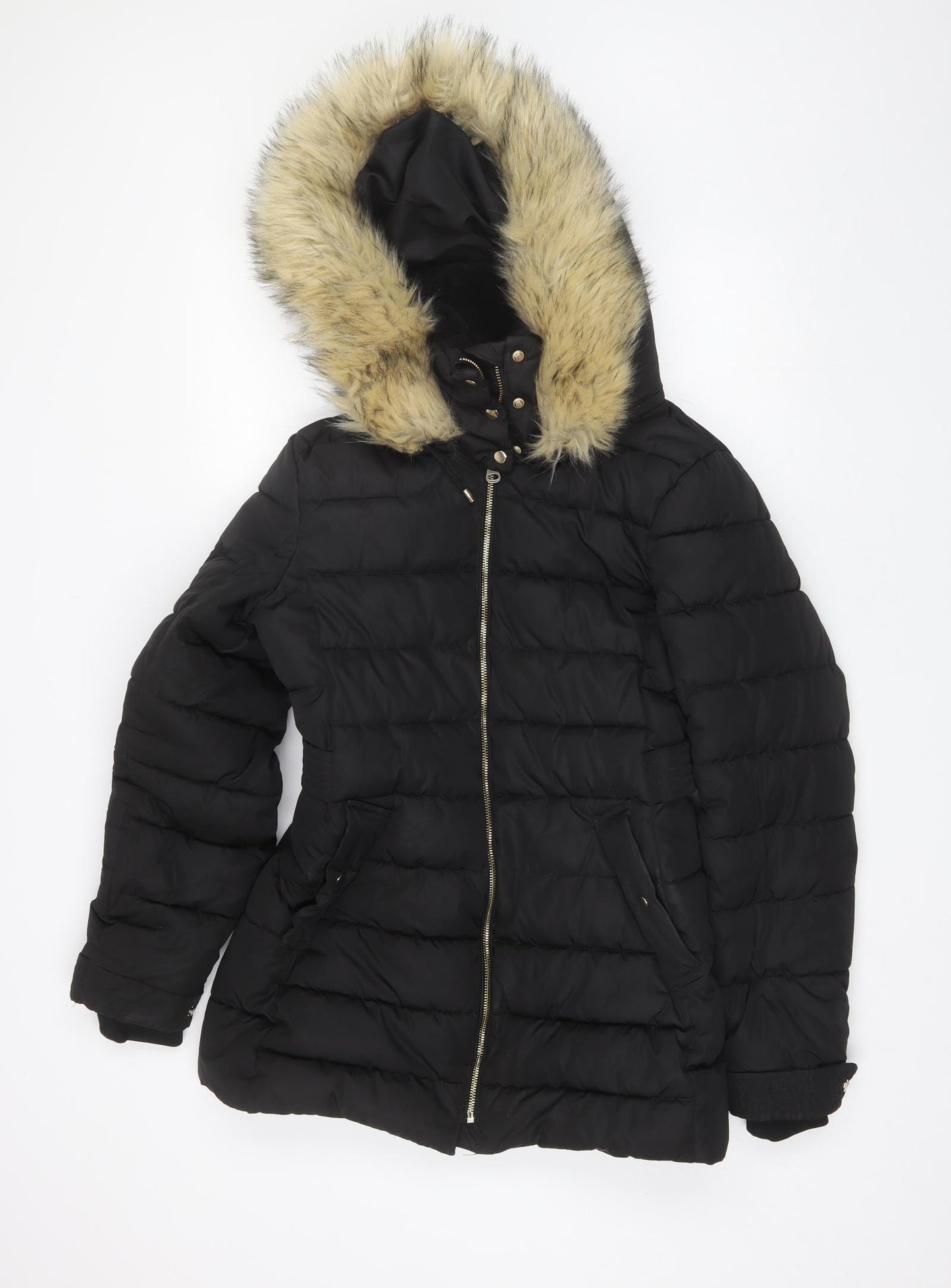 Zara Womens Black   Parka Jacket Size S