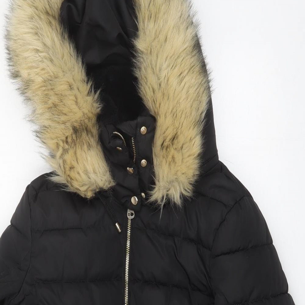 Zara Womens Black   Parka Jacket Size S