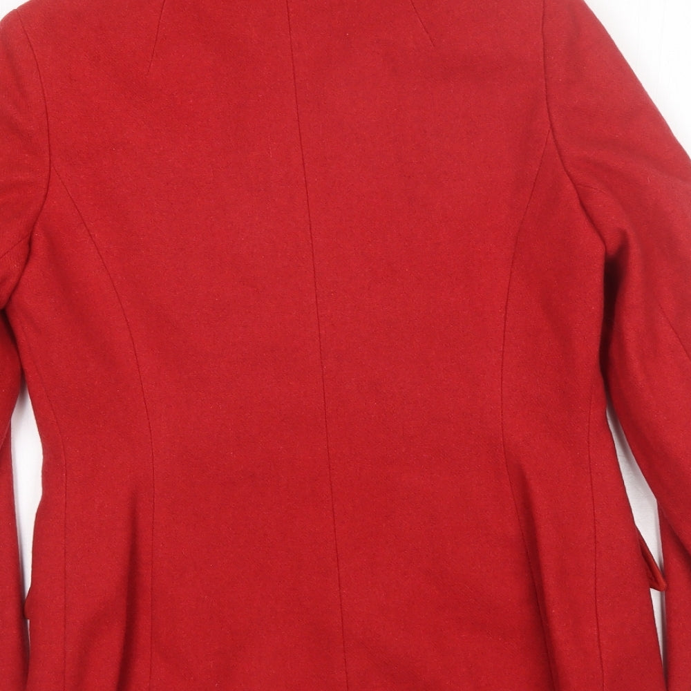 St Micheal Womens Red   Pea Coat Jacket Size 12
