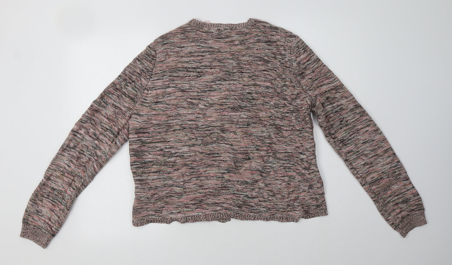 Per Una Womens Pink V-Neck  Cotton Cardigan Jumper Size 14