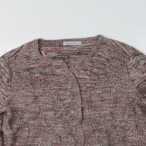 Per Una Womens Pink V-Neck  Cotton Cardigan Jumper Size 14