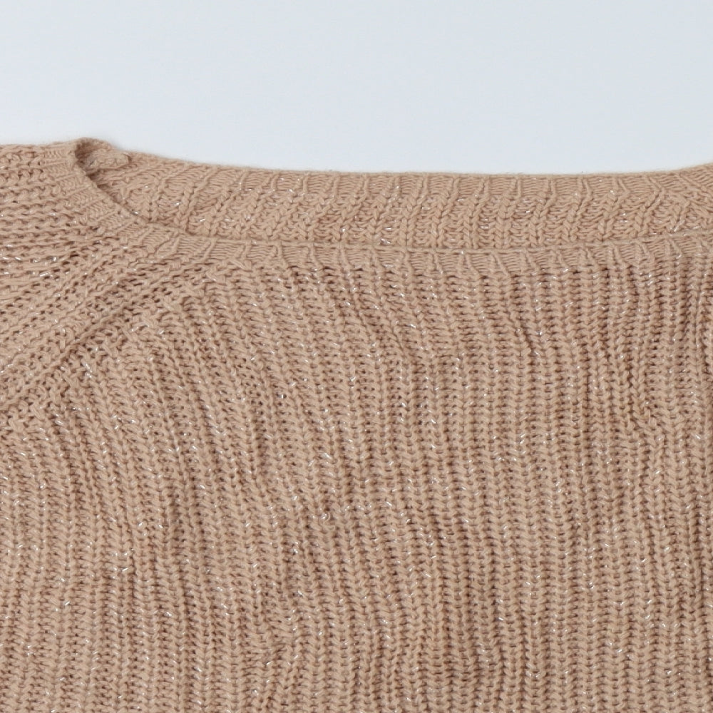 Preworn Womens Pink Round Neck  Acrylic Pullover Jumper Size L