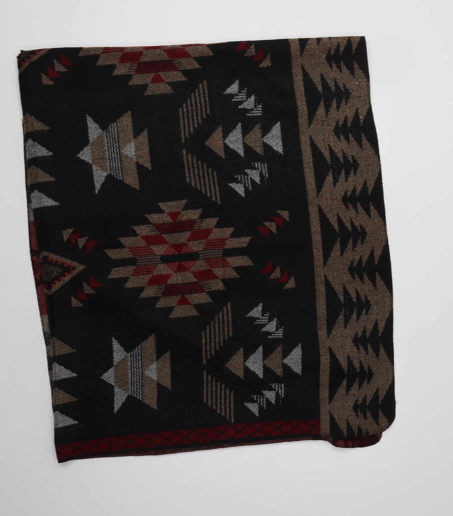Preworn Womens Black Geometric   Shawl/Wrap