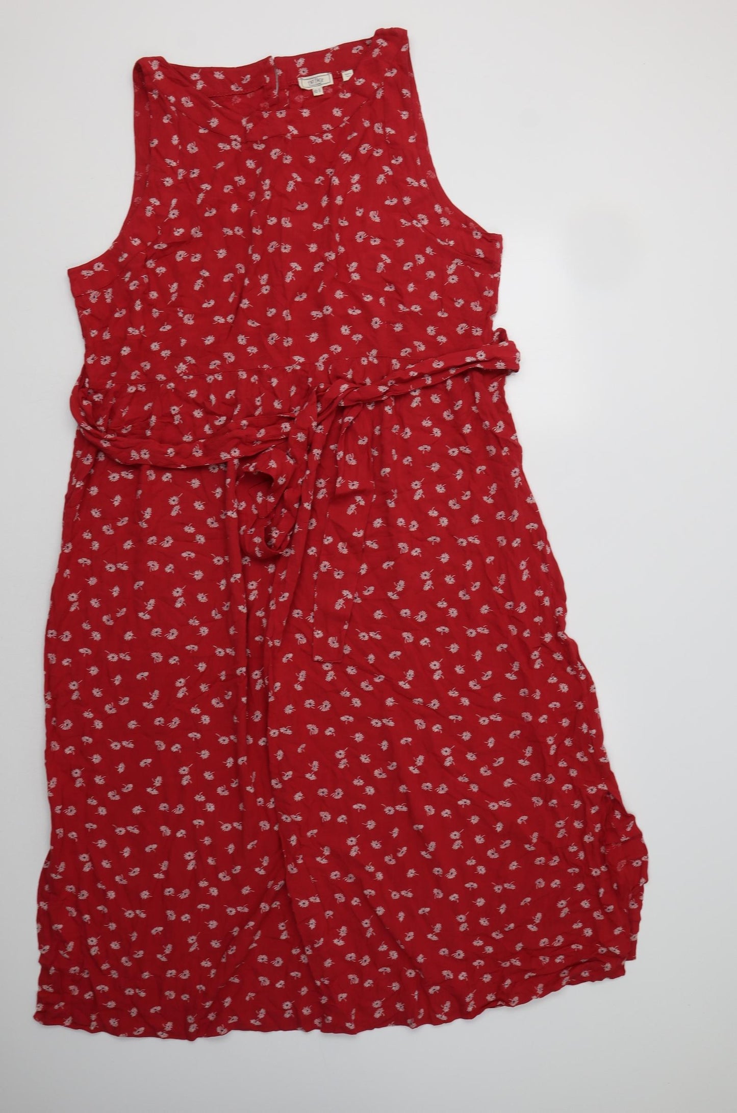 Fat Face Womens Red Floral Viscose Mermaid  Size 22  Round Neck