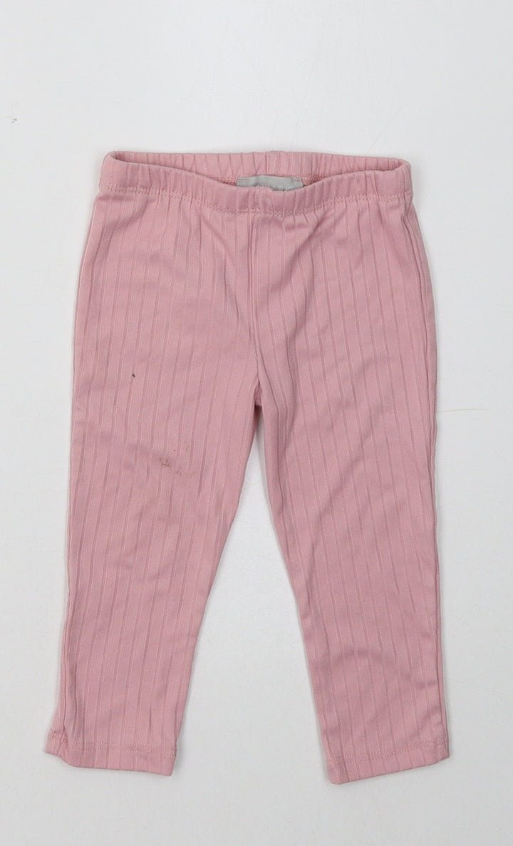 Primark Baby Pink Polyester Jogger Leggings Size 6-9 Months
