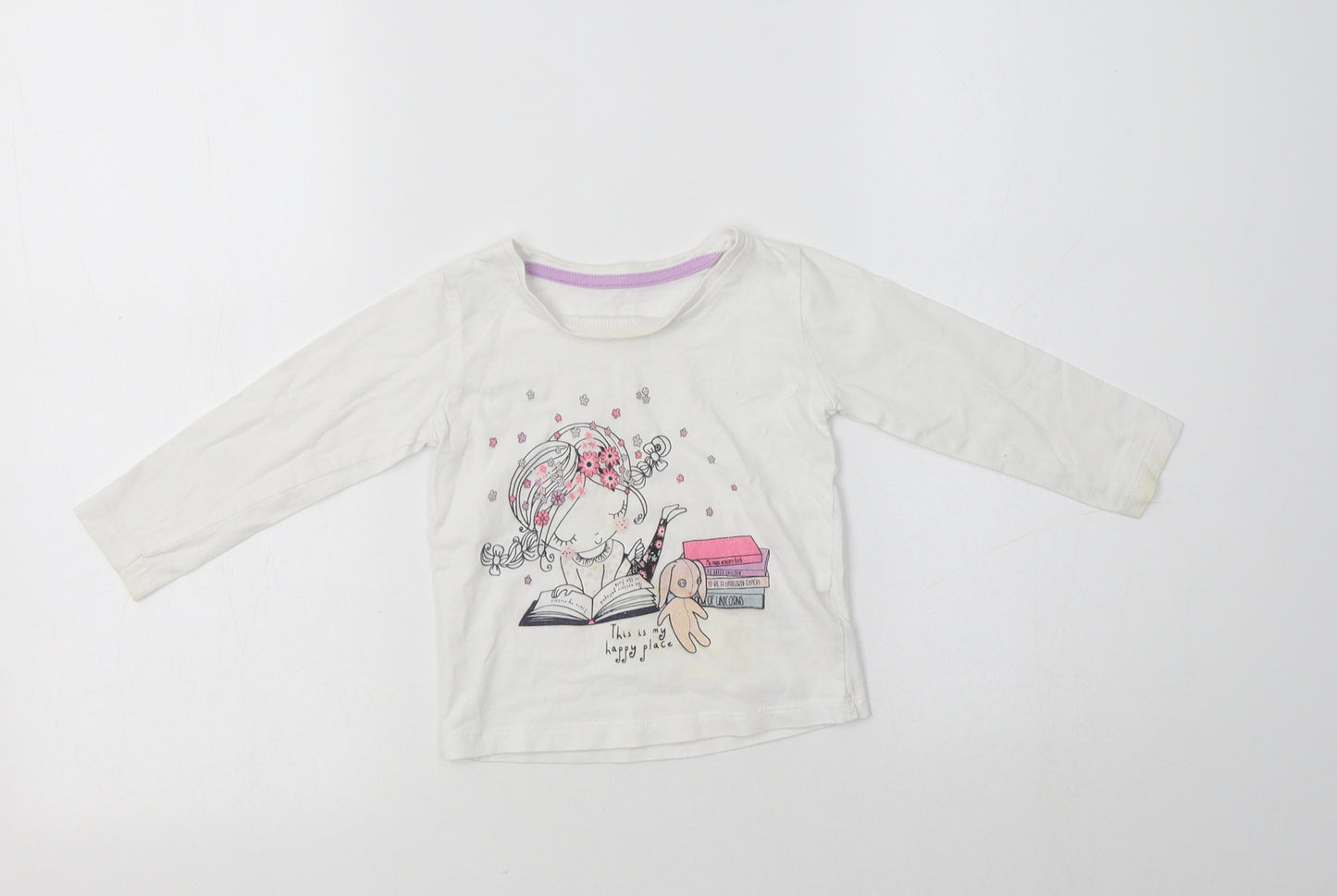 Matalan Baby White  Cotton Basic T-Shirt Size 12-18 Months Crew Neck  - Cute
